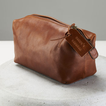 Personalised Genuine Leather Washbag, 3 of 7