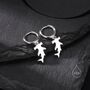 Tiny Hammerhead Shark Huggie Hoop Earrings, thumbnail 1 of 9