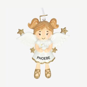 Angel Christmas Tree Decoration With Personalised Name, 2 of 4