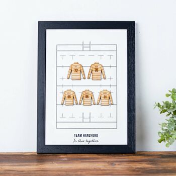 Personalised Family Rugby Squad Print, 6 of 7