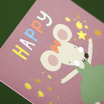 Dazzling Ballerina Mouse Children's Birthday Card, 2 of 2