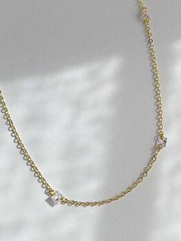 Princess Cut Diamond Station Necklace, 3 of 5