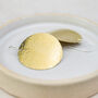 Sterling Silver And Brass Large Circle Textured Disc Earrings, thumbnail 2 of 3