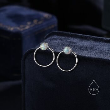 Double Circle White Opal Ear Jacket, 4 of 11