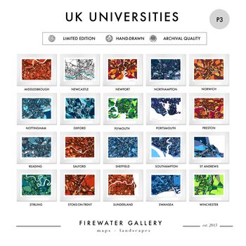 Personalised Graduation Gift Art Map | Hand Drawn University City Print, 5 of 9