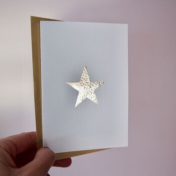Handmade Gold Leaf Star Birthday Card, 2 of 6