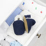 Dotty Fish Navy Soft Suede Baby And Toddler Slippers, thumbnail 4 of 8