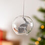 Personalised Arctic Hare Glass Dome Bauble, thumbnail 2 of 4