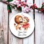 Personalised Cute Animal Couple Lions Decoration, thumbnail 2 of 2