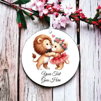 Personalised Cute Animal Couple Lions Decoration, 2 of 2