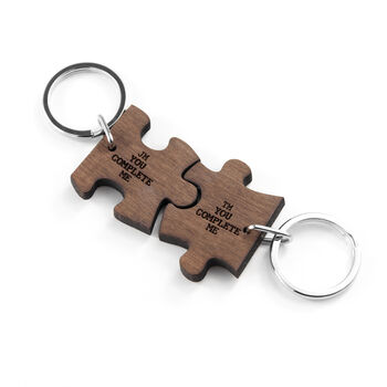 Personalised Couples Complete Me Jigsaw Two Keyrings, 5 of 6