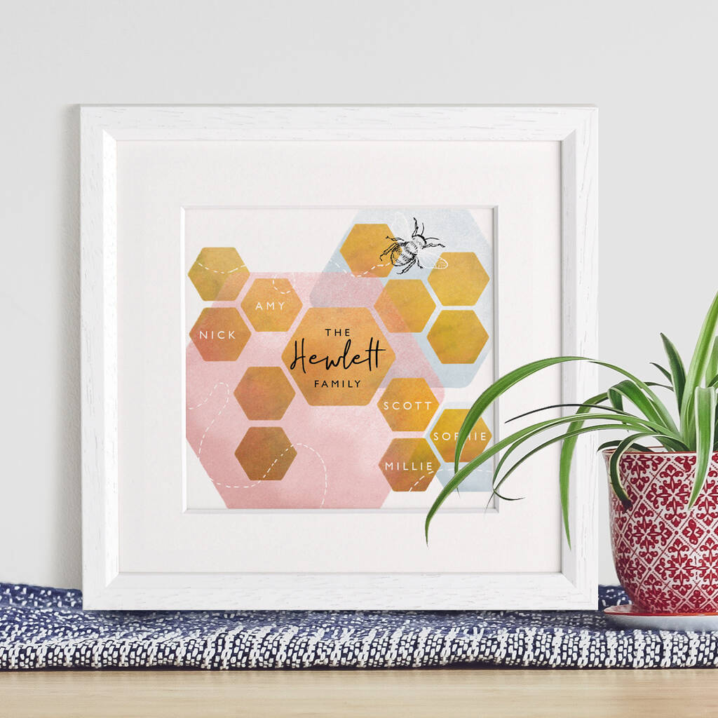 Personalised Family Bee Hive Print, 1 of 3