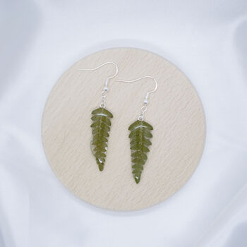 Fern Leaf Sterling Silver Or Gold Plated Earrings, 3 of 6