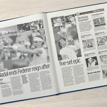 Wimbledon Personalised Tennis Gift Newspaper Book, 6 of 9