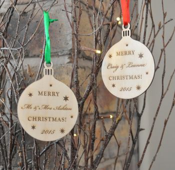 Personalised Wooden Bauble, 4 of 5