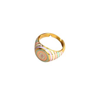 Adjustable Multi Nude Color Sterling Silver Gold Ring, 2 of 2