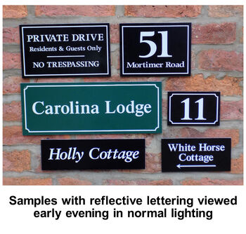 New Reflective Personalised House Number Sign, 2 of 3