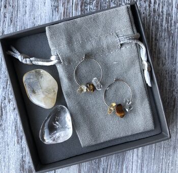 Personalised Healing Crystal Earring And Stone Gift Box, 5 of 11