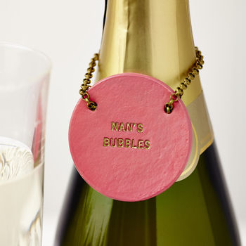 Personalised Pastel Leather Bottle Tag, 2 of 7