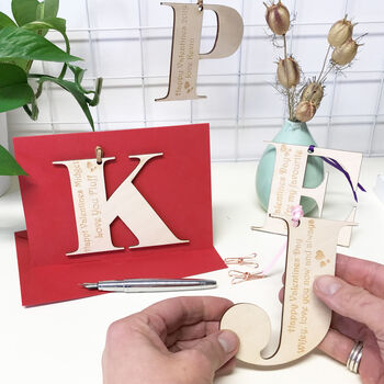 Personalised Initial Letter Valentines Card, 2 of 12