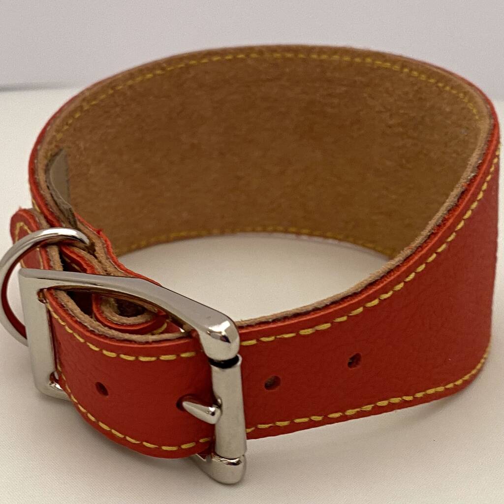 Red Leather Collar With Tartan Heart Cut Outs By Swinging Monkey ...