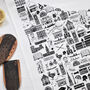 Oxford Illustrated Black And White Tea Towel, thumbnail 6 of 7