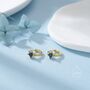 Sterling Silver Sapphire Blue Cz Crystal Huggie Hoop, thumbnail 4 of 11