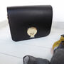 Small Black Leather Crossbody Handbag, Black Shoulder Bag, thumbnail 5 of 12