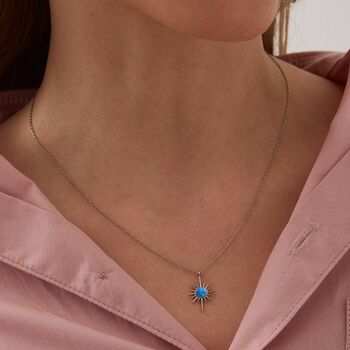Blue Opal Northern Star Set In Sterling Silver, 10 of 10
