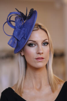 Navy Disk Hat Fascinator 'Lydia', 4 of 8