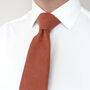 Wedding Handmade 100% Brushed Cotton Tie In Burnt Orange | Groomsmen Ties, thumbnail 4 of 10