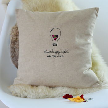 Personalised Light Bulb Cushion, 2 of 11