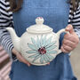 Personalised Hand Painted Dahlia Flower Teapot, thumbnail 3 of 6