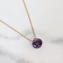 Amethyst Teardrop February Birthstone Necklace, Gold, thumbnail 1 of 5