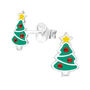Silver Christmas Earrings, Xmas Trees, In A Gift Tin, thumbnail 2 of 9