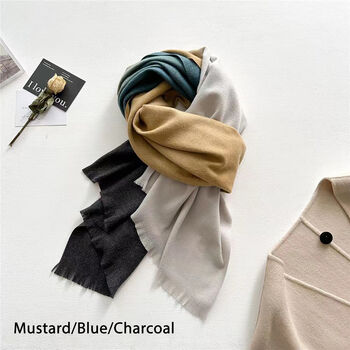 Muted Ombre Cashmere Blend Scarf, 8 of 12