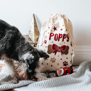 Personalised Glitter Dog Christmas Sack, 3 of 9