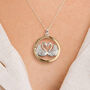 Personalised Sterling Silver And Yellow Gold Swans In Love Necklace, thumbnail 1 of 12