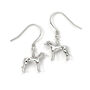 Sterling Silver Greyhound Hoop Or Hook 3D Earrings, thumbnail 3 of 7