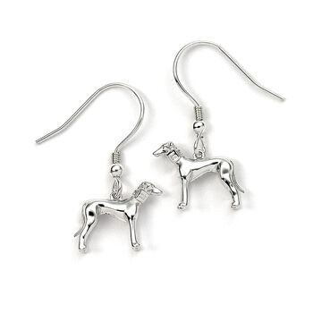 Sterling Silver Greyhound Hoop Or Hook 3D Earrings, 3 of 7