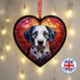 Dalmatian Stained Glass Effect Heart Suncatcher, thumbnail 1 of 6