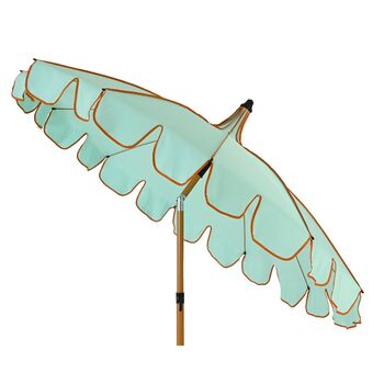 Two Tone Scalloped Parasol Aqua And Coral, 2 of 7