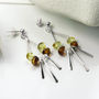 Sterling Silver Art Deco Amber Studs, thumbnail 3 of 4