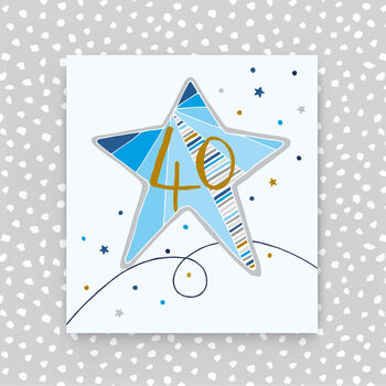 40th Birthday Card Star Design, 2 of 2