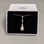 Rose Gold Plated Or Silver Long Teardrop Pearl Earrings, thumbnail 6 of 9
