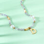 Personalised Initial Pearl And Stone Necklace, thumbnail 5 of 7
