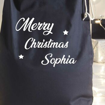 Personalised Christmas Present Black Sack, 2 of 2