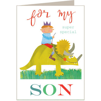 Dinosaur Son Greetings Card, 2 of 4