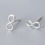 Sterling Silver Infinity Symbol Stud Earrings, thumbnail 2 of 5
