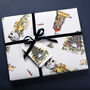 Vintage Christmas Wrapping Paper Gift Tag Set, thumbnail 2 of 6